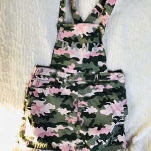 DKNY girls camo overalls